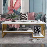 Luxury  Marble Center Table With Metal Base