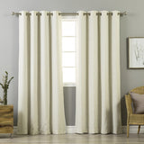 Export Cotton Curtains Pair with Lining OFF-White