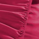 3 Pcs Deep Pink  Plain Fitted Sheet with Pillow covers King size