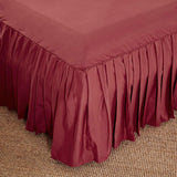 3 PCs Fitted Bed skirt with Pillow cover Red