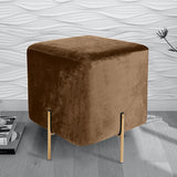 1 seater wooden stool with metal stand Camel