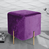 1 seater wooden stool with metal stand Purple