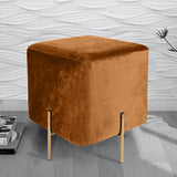1 seater wooden stool with metal stand Rust