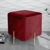 1 seater wooden stool with metal stand Maroon