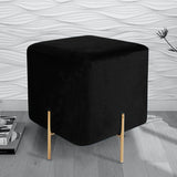 1 seater wooden stool with metal stand Black