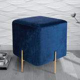 1 seater wooden stool with metal stand Blue