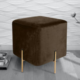 1 seater wooden stool with metal stand Brown