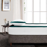 LUXURIOUS WHITE TWO TONE FITTED SHEETS -TEAL