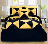 8 Pcs  triangular Duvet Set Yellow & Black