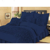 Sale 8 Pcs Embellished Comforter Set-Blue