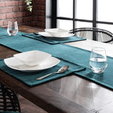 Luxury Velvet Plain Table Runner set - Zinc