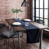 Luxury Velvet Plain Table Runner set - Navy Blue
