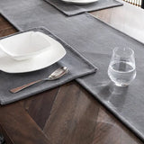 Luxury Velvet Plain Table Runner set - Light Grey