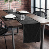Luxury Velvet Plain Table Runner set - Black