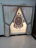 Cream/Brown Blind & Curtain Set 0003