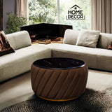 Luxury Round Center Table With Marble Sheet -8