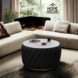 Luxury Round Center Table With Marble Sheet -10