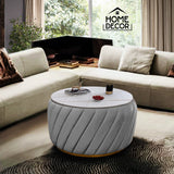 Luxury Round Center Table With Marble Sheet -11