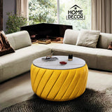 Luxury Round Center Table With Marble Sheet -12
