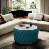 Luxury Round Center Table With Marble Sheet -