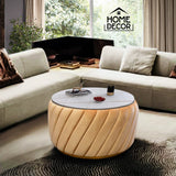 Luxury Round Center Table With Marble Sheet -