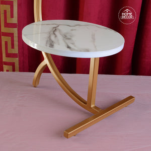 Luxury 2 Shelf Curved Creative Coffee Table White