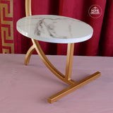Luxury 2 Shelf Curved Creative Coffee Table White