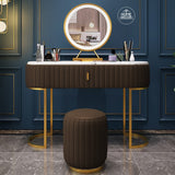 Luxury Vanity Console Table With Stool-Black 03