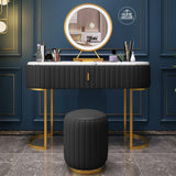 Luxury Vanity Console Table With Stool-Black 02