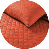 3 Pcs Cotton All Season Bedspread ultrasonic(Quilted) Orange