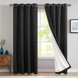 Export Cotton Curtains Pair with Lining Black