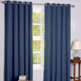 Export Cotton Curtains Pair with Lining Blue