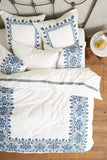 Blue & white Luxury Embroidered 8 pcs Duvet set
