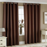 Export Cotton Curtains Pair with Lining Brown