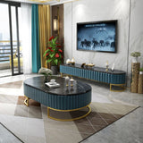 Blue Side Creative Style Luxury Center Table & TV Combination Complete Living Room Floor Furniture Simple Modern Tea Table
