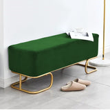 3 Seater Luxury Wooden Stool With Steel Stand Green
