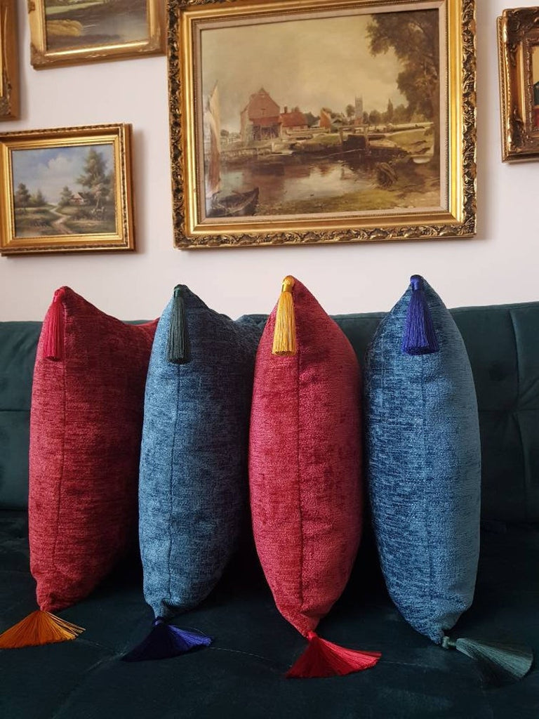 Cushion cover velvet Blue & red