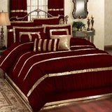 12 Pcs. Silk Bridal Set Maroon (With Quilted Fabric)- King Size