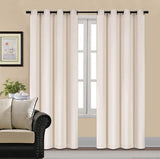 2 Pieces of Plain Velvet Off-White Curtain with 2 belts