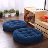 Pack of 2 Velvet Floor Cushions (Filled) Blue