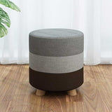 1 Seater Round 3 shaded wooden stool (Beige, Grey, Brown)