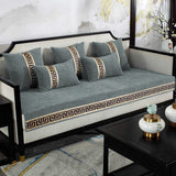 Sofa Cover Velvet Embroidered & Cushion Covers Grey