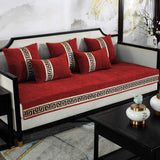 Sofa Cover Velvet Embroidered & Cushion Covers Maroon