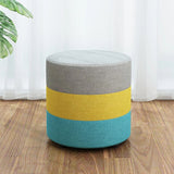 1 Seater Round 3 shaded wooden stool (Beige, Grey, Yellow)