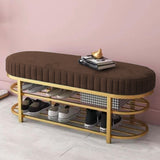 3 Seater Luxury Wooden Stool With Steel Stand with storage space