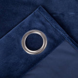 2 Pieces of Plain Velvet Curtain Navy Blue with 2 belts