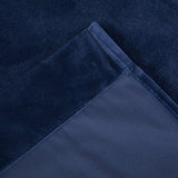 2 Pieces of Plain Velvet Curtain Navy Blue with 2 belts