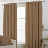 2 Pieces of Plain Velvet Light Brown Curtain with 2 belts