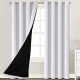 Export Cotton Curtains Pair with Lining White